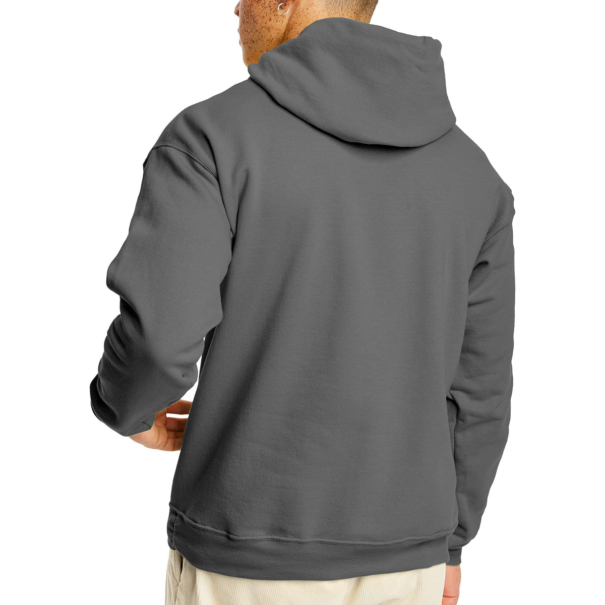 Hanes mens Pullover Ecosmart Hooded athletic sweatshirts, Smoke Gray, Large