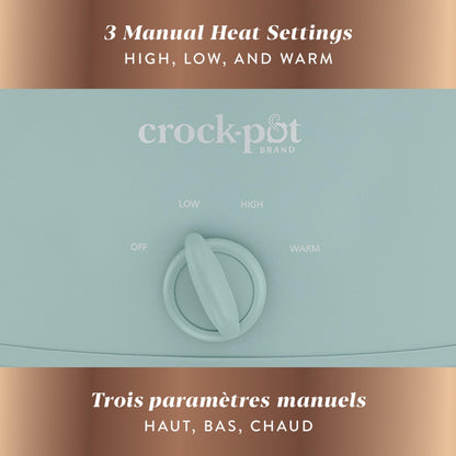 Crock-Pot Design Series 4.5-Quart Manual Slow Cooker, Ocean Fog Green Crock-Pot