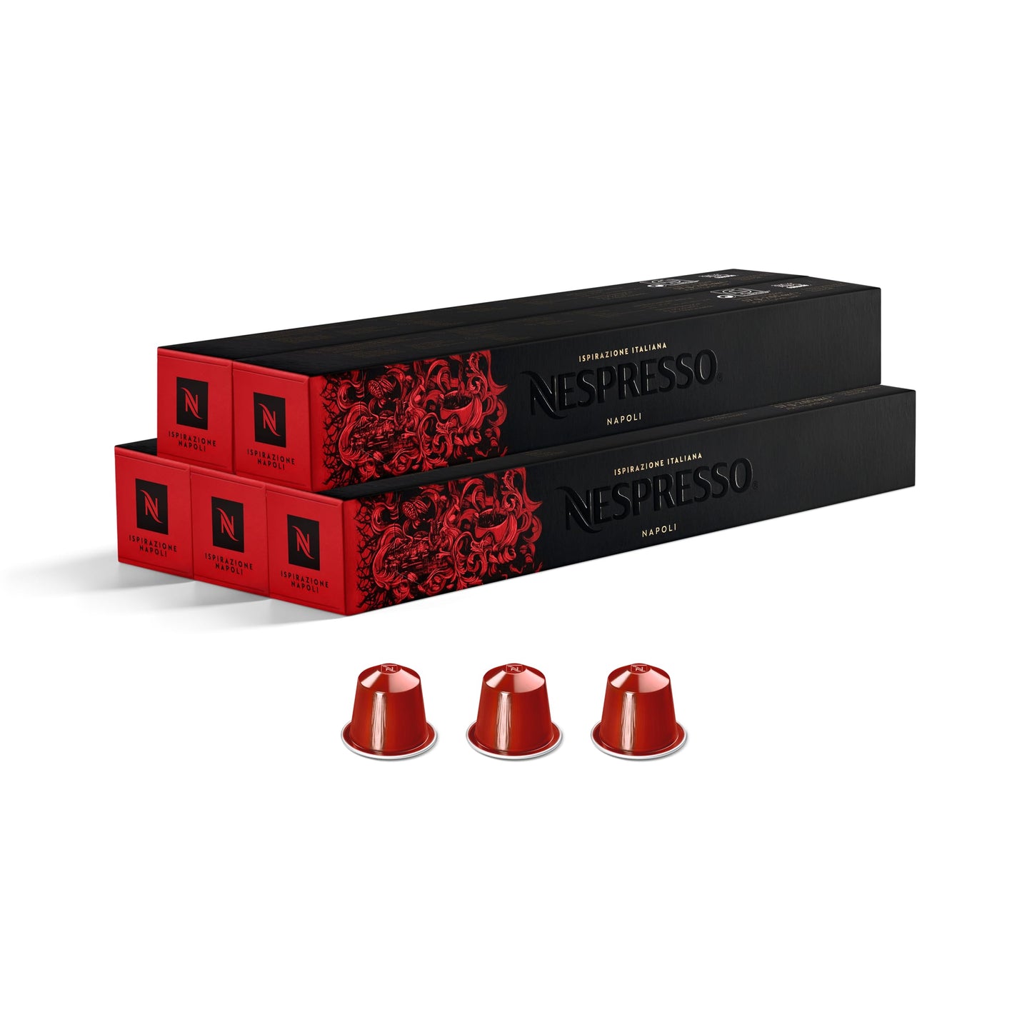 Nespresso Original Napoli Coffee Pods, Dark Roast, Intensity 13, 50 Pods Nespresso