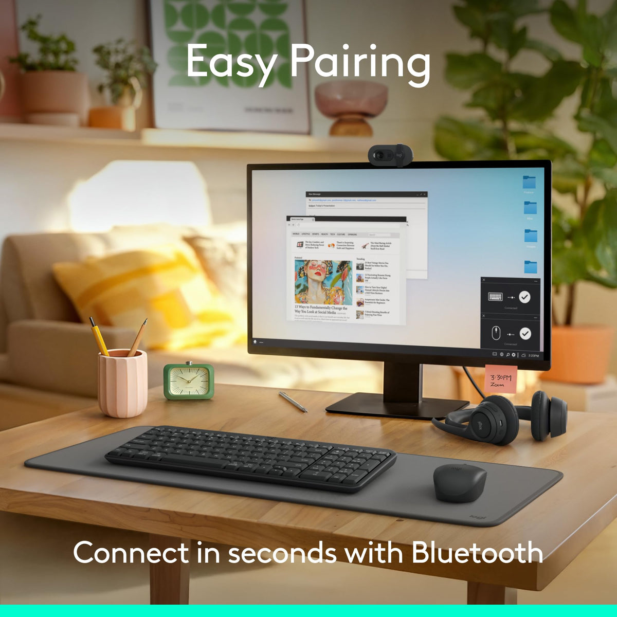 Logitech MK250 Wireless Bluetooth Keyboard and Mouse Combo - Graphite