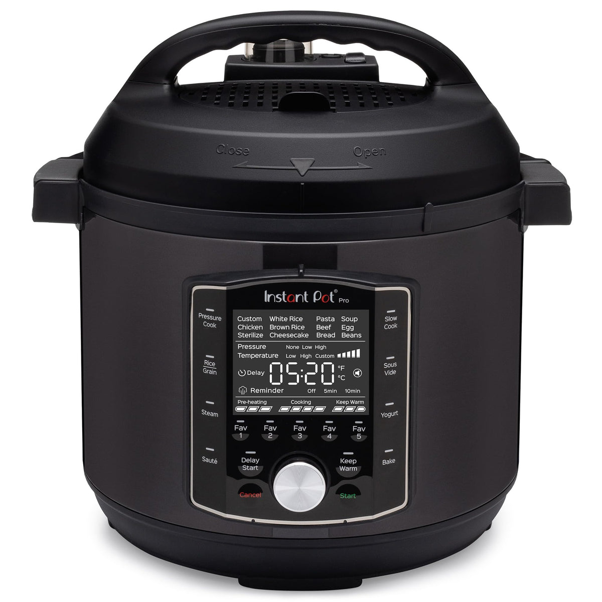 Autocuiseur 10-en-1 Instant Pot Pro (8 pintes) : autocuiseur, mijoteuse, cuiseur à riz/céréales, cuiseur vapeur, sauteuse, appareil de cuisson sous vide, yaourtière, stérilisateur et chauffe-plat, application incluse