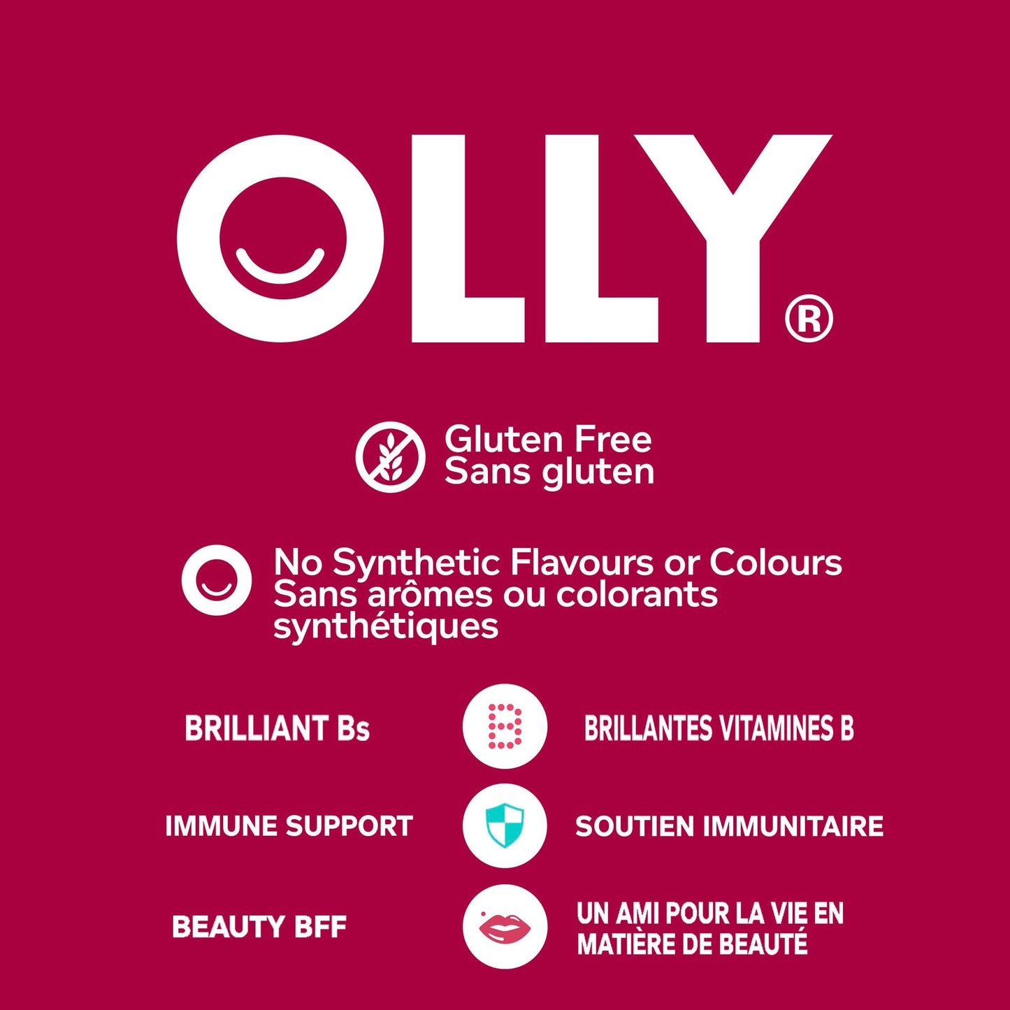 OLLY Women's Multi Gummy Supplement with no artificial flavours and colours Blissful Berry multivitamin to help support women's health 45 day supply, 90 gummies