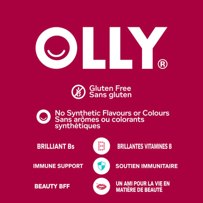 OLLY Women's Multi Gummy Supplement with no artificial flavours and colours Blissful Berry multivitamin to help support women's health 45 day supply, 90 gummies