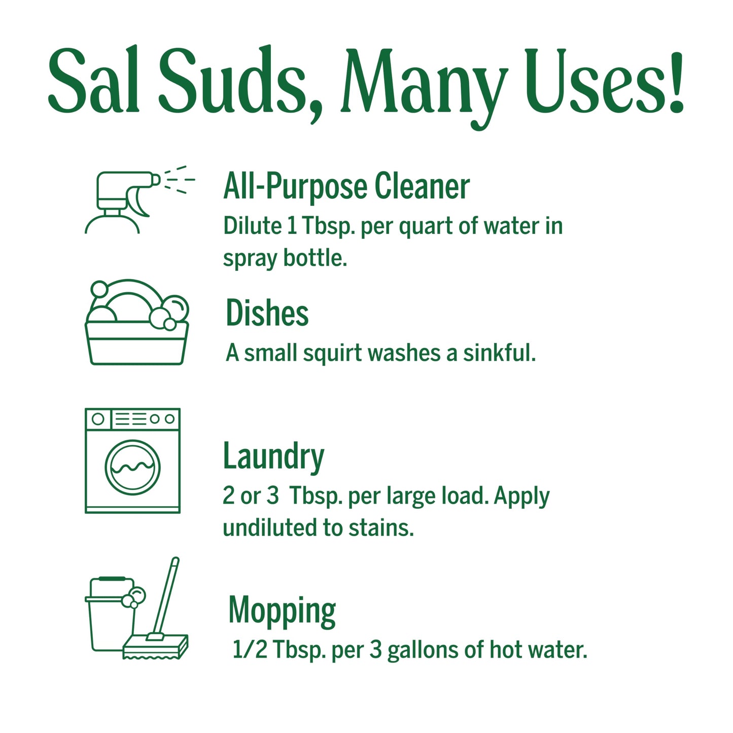 Dr. Bronner's - Sal Suds Biodegradable Cleaner (946 mL) - Concentrated All-Purpose Cleaner for Floors, Laundry, and Dishes, Cuts Grease and Dirt, Powerful Formula Dr. Bronner's