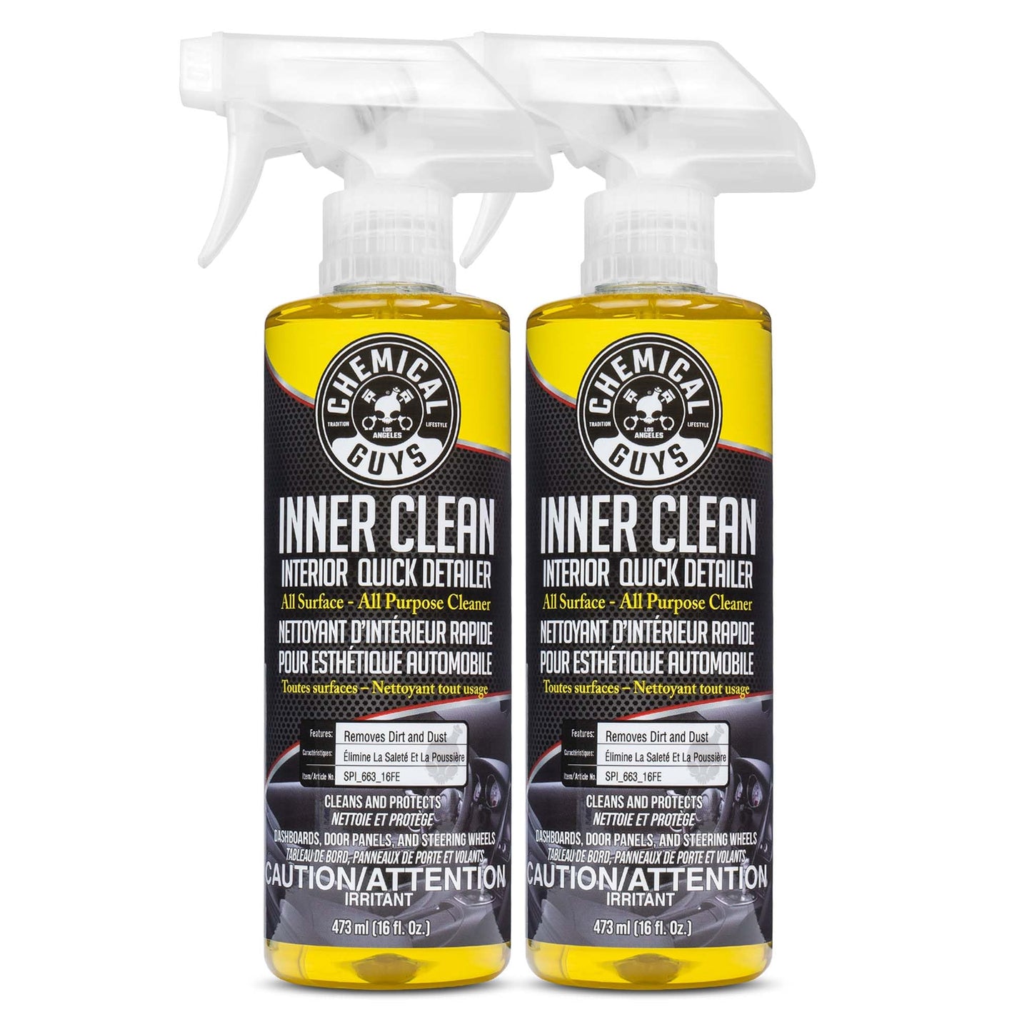 Chemical Guys InnerClean Interior Quick Detailer and Protectant, Safe for Cars, Trucks, SUVs, Motorcycles, RVs & More, 473 ml (2 Pack) 🍁 All In One Marketplace Canada