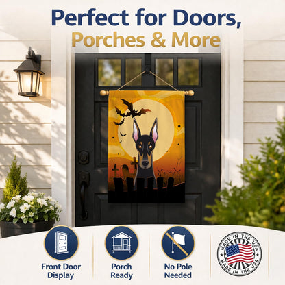 Caroline's Treasures BB1803CHF Halloween Doberman Canvas House Size Flag, Multicolor, Large