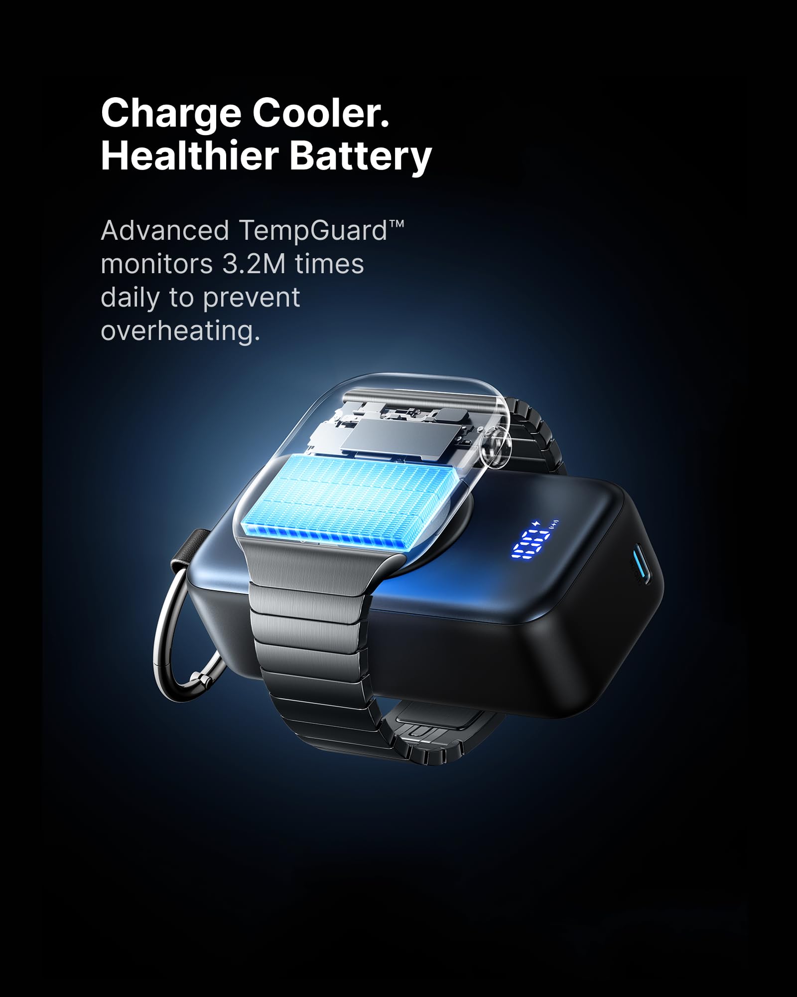 INIU Mini Portable Charger for Apple Watch, Power Bank with Built-in USB C Cable, 5000mAh 20W PD Fast Charging smart Watch Charging Dock for Apple Watch Ultra 11 10 9 8 SE, iPhone Air 17 16 15 Air - Available at All In One Marketplace Canada