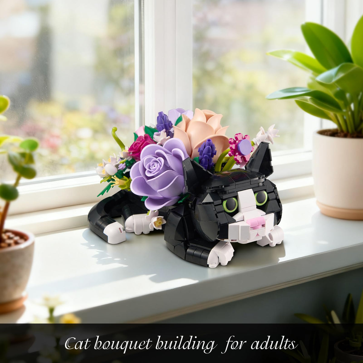 Tuxedo Cat Rose Bouquet Succulent Plants Building Blocks,Flower Botanicals 🍁 All In One Marketplace Canada