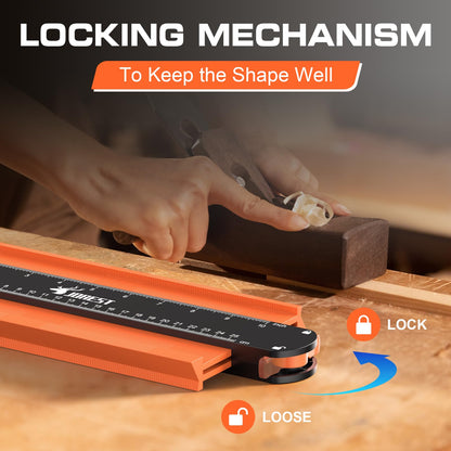 JOREST Profile Gauge Christmas Gifts Ideas (10 Inch), Stocking Stuffers for Men Dad Husband Him, Super Contour Duplicator with Lock, Shape Outline Tool for Woodworking, Tile Flooring, Angle Measuring 🍁 All In One Marketplace Canada