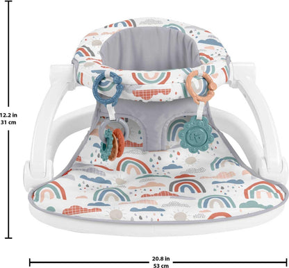Fisher-Price Portable Baby Chair Sit-Me-Up Floor Seat with Developmental Toys & Machine Washable Seat Pad, Rainbow Showers 🍁 All In One Marketplace Canada