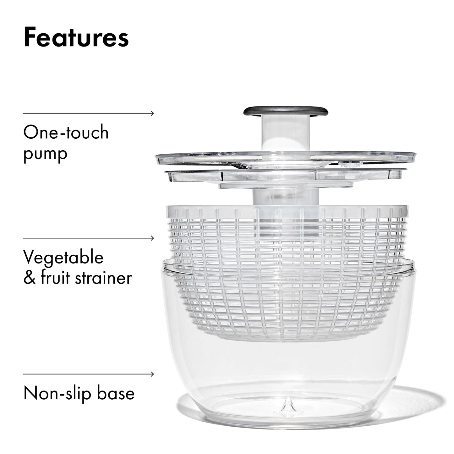 OXO Good Grips Good Grips Salad Spinner, 10.25-Inch Clear - Available at All In One Marketplace Canada