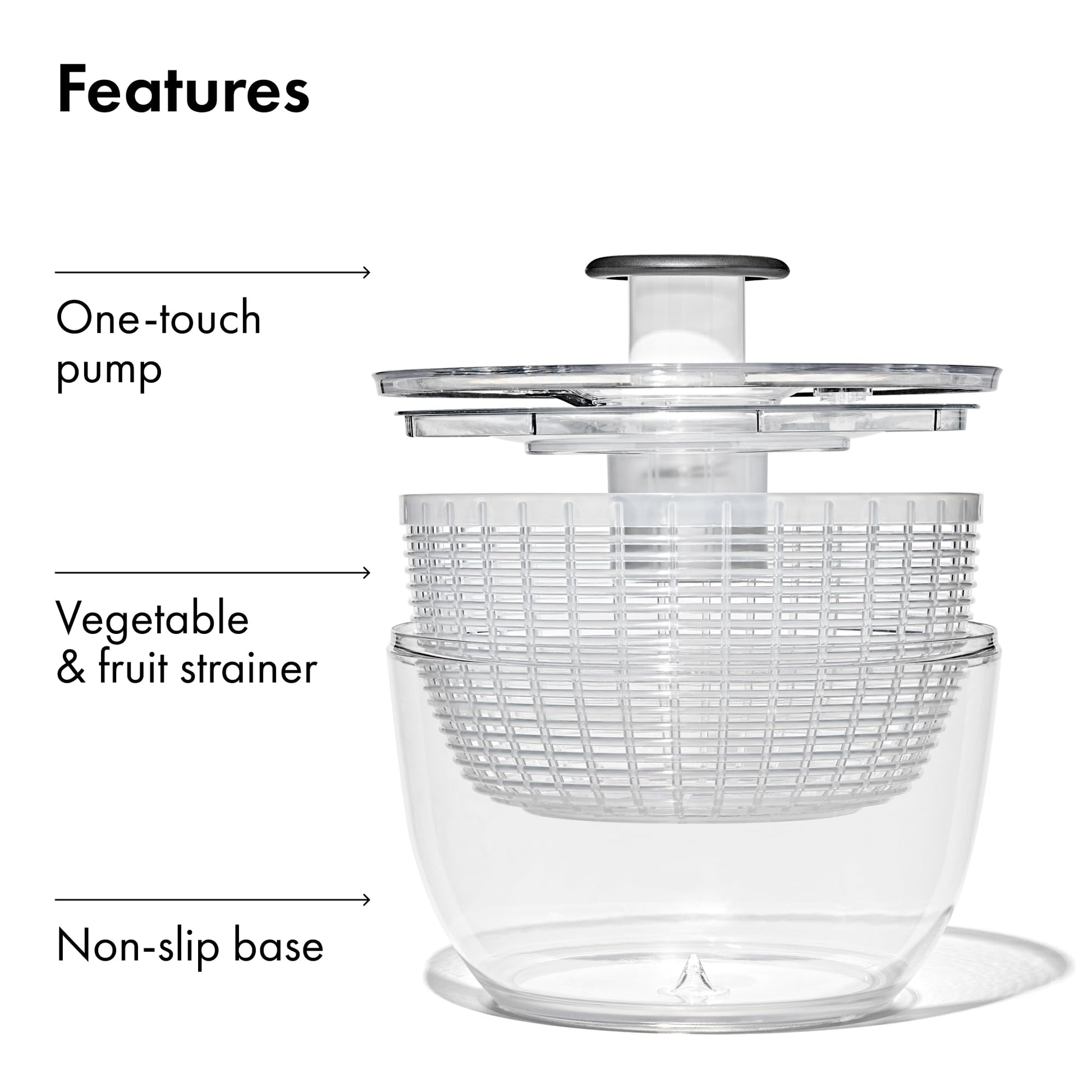 OXO Good Grips Good Grips Salad Spinner, 10.25-Inch Clear - Available at All In One Marketplace Canada