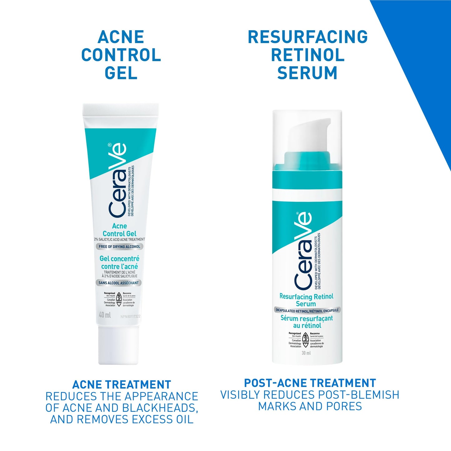 CeraVe Acne Control Gel For Face, Pimple & Pores, With Salicylic Acid, 3 Essential Ceramides, Niacinamides. Developed with Dermatologists, Non-Comedogenic, Oil-Free, Fragrance-Free, 40ml - Available at All In One Marketplace Canada