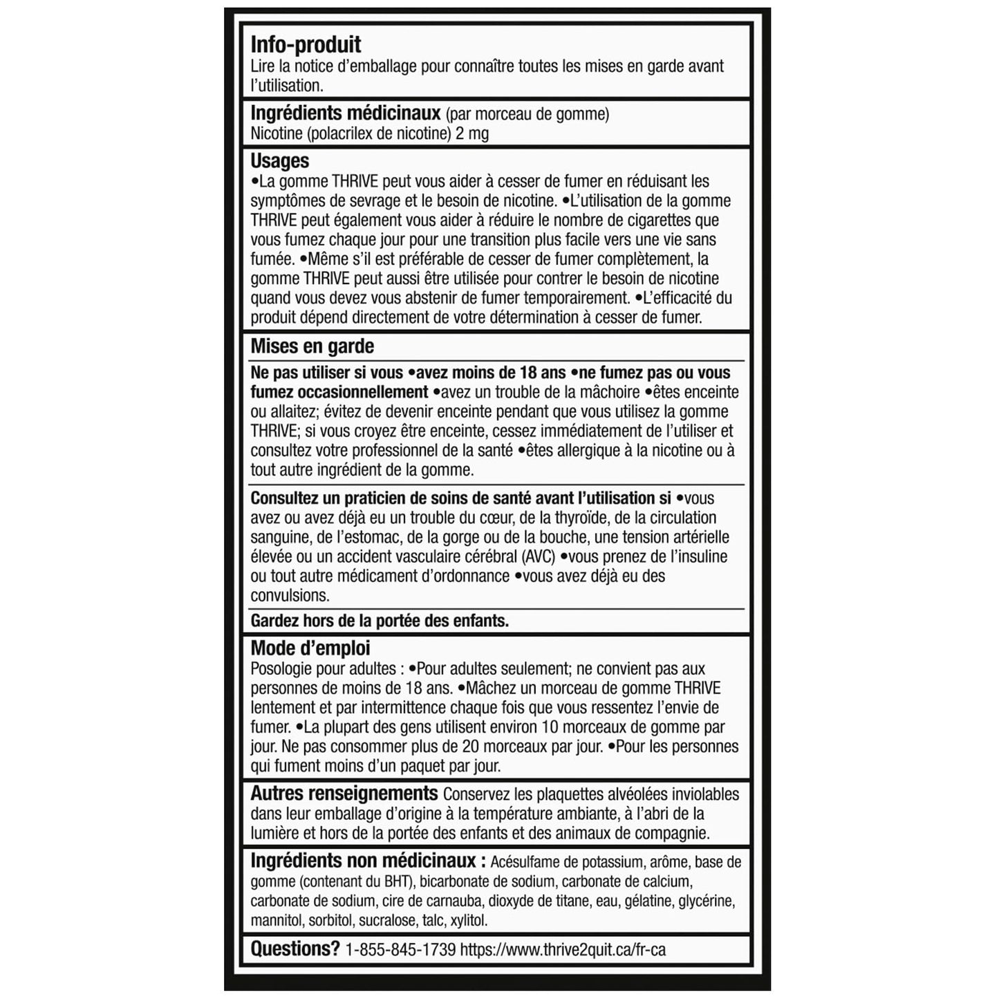 Thrive Nicotine Replacement Gum, 2mg Regular Strength, Fruit, 108 Count Thrive