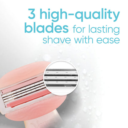 Gillette Venus Mini On The Go 1 Women's Razor Handle with 3 ComfortGlide White Tea Scent Blade Refills + 1 Travel Case, 1 Pack (Count of 5)