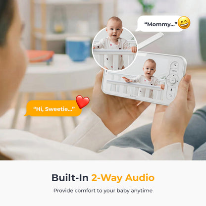 Arenti Baby Monitor 2 Cameras, Smart WiFi 6 Baby Cameras with 5-Inch Upgraded Wireless Display, 360° View, Auto-Night Vision, Temperature Sensor, Sound & Motion Detection, 2 Way Audio, VOX Mode (B2) - Available at All In One Marketplace Canada
