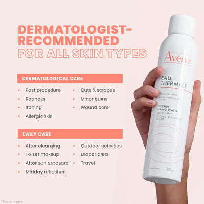 Eau Thermale Avene Thermal Spring Water, Soothes, Calms and Strengthens the protective barrier of sensitive skin, Facial Mist Spray, Microbiome rebalancing, for Sensitive Skin, 300ml - Available at All In One Marketplace Canada