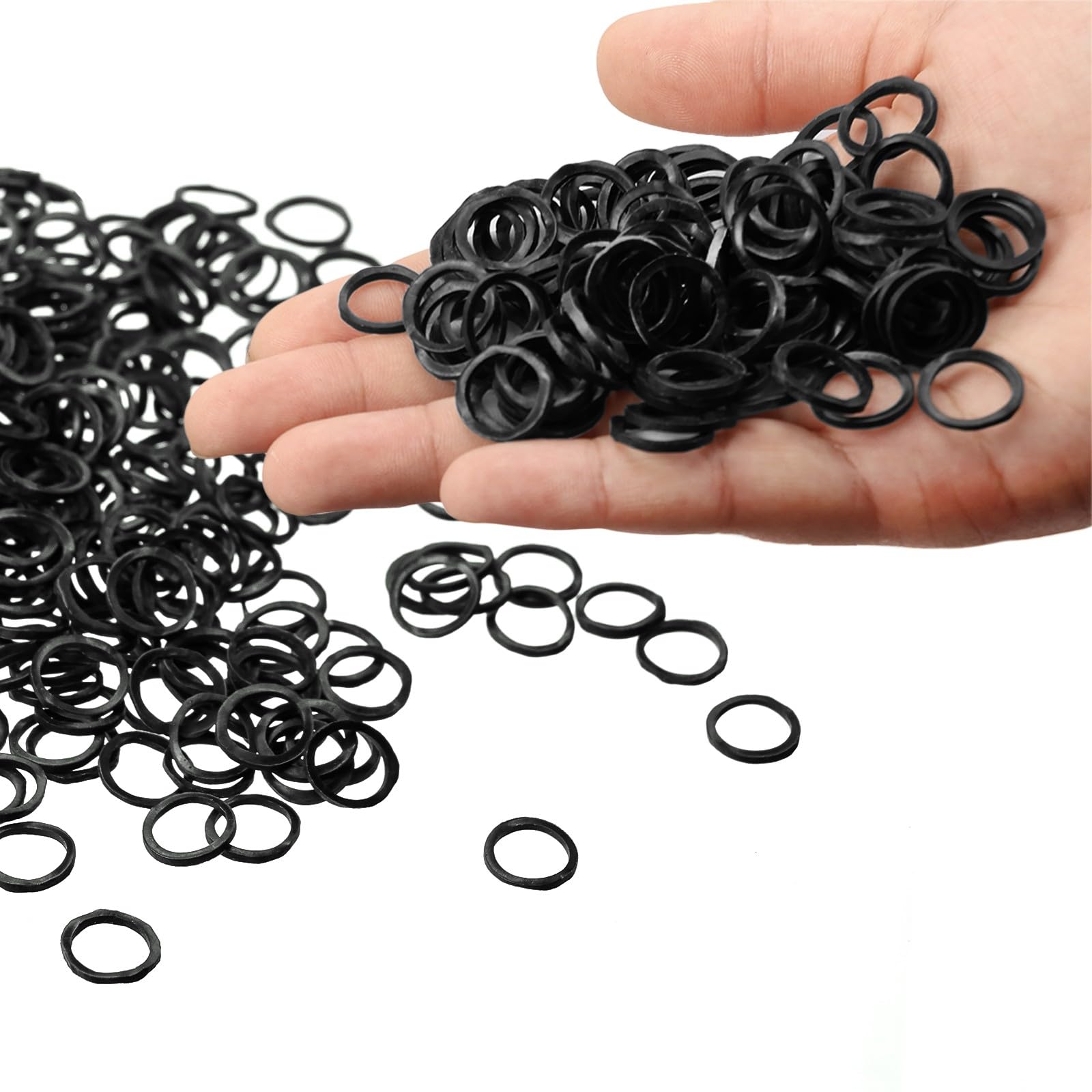 Mini Rubber Bands, 1000 Pcs Small Hair Elastics, Elastic Hair Ties for Making Hairstyle, Black - Available at All In One Marketplace Canada