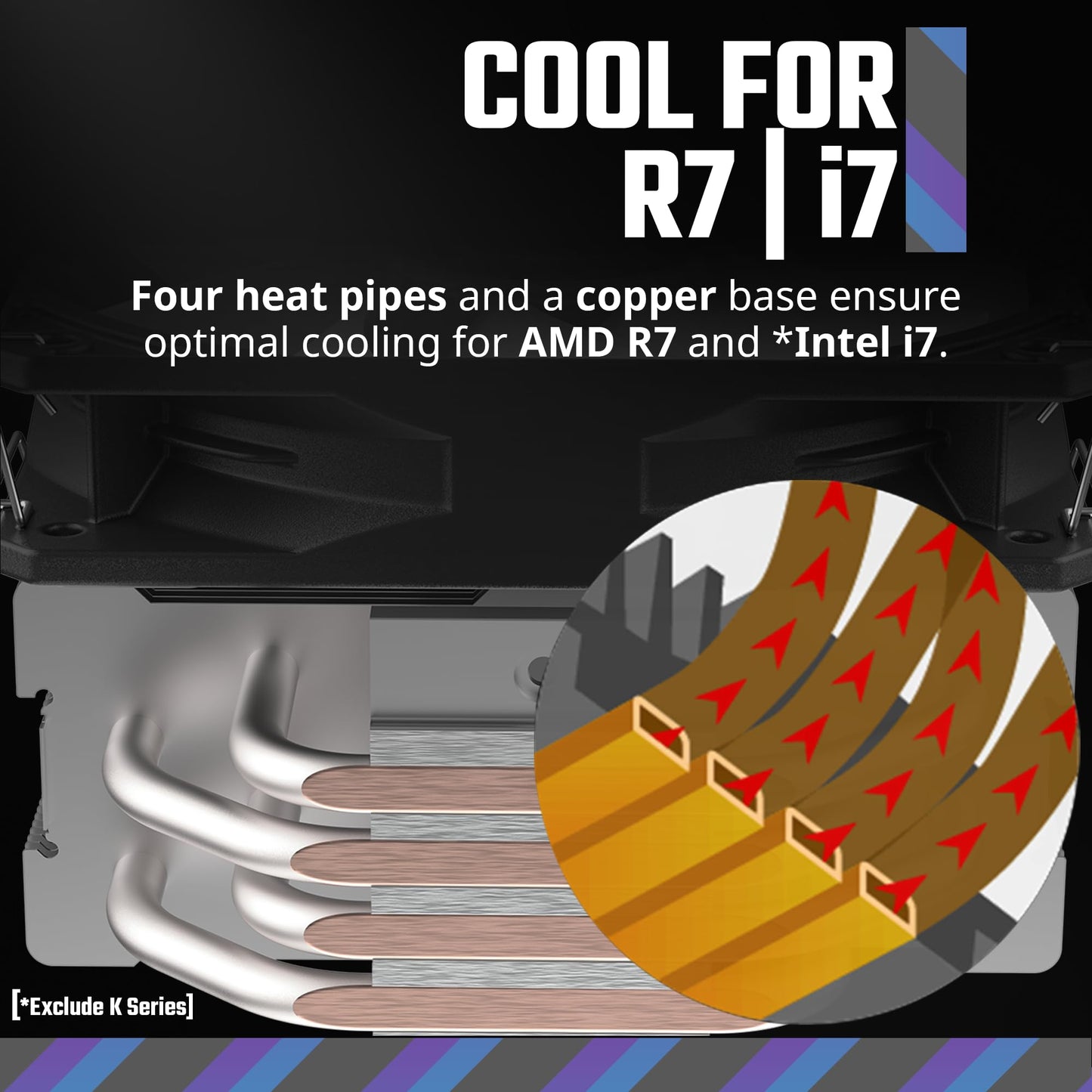 Cooler Master Hyper 212 Spectrum V3 CPU Air Cooler, ARGB Sync, 120mm PWM Fan, 4 Copper Direct Contact Heat Pipes, 152mm Tall, AMD Ryzen AM5/AM4, Intel LGA1700/1200 (RR-S4NA-17PA-R1) Cooler Master