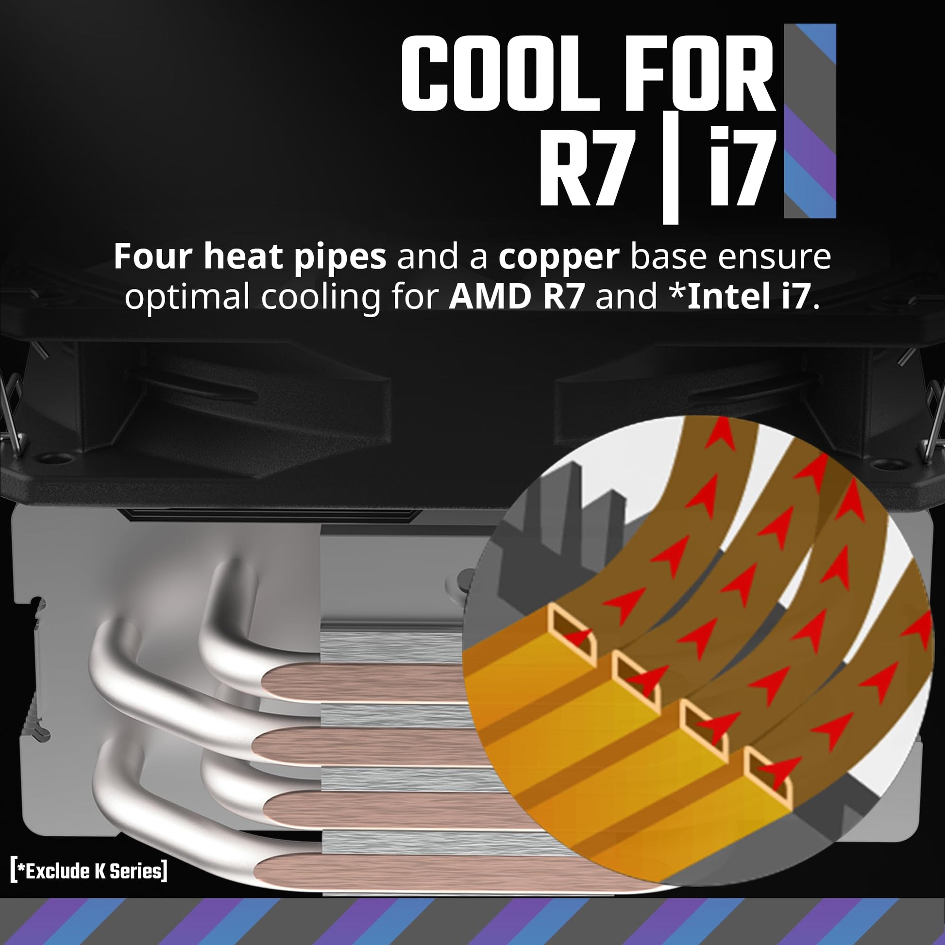 Cooler Master Hyper 212 Spectrum V3 CPU Air Cooler, ARGB Sync, 120mm PWM Fan, 4 Copper Direct Contact Heat Pipes, 152mm Tall, AMD Ryzen AM5/AM4, Intel LGA1700/1200 (RR-S4NA-17PA-R1) Cooler Master