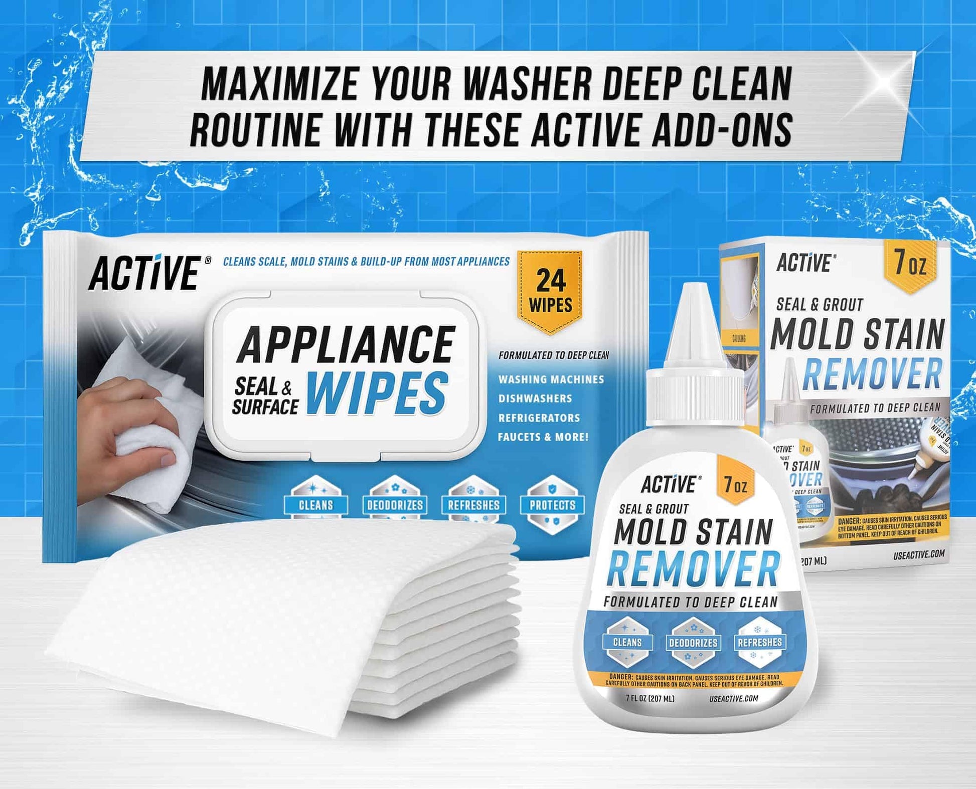 Washing Machine Cleaner for Pet Owners - ACTIVE Enzymatic Deep Clean Descaler for Cat & Dog Hair, Urine, Odor, Residue, 24 Septic-Safe Tablets for Top Load, Front Loader, HE Washer Tub - 1 Year Supply - Available at All In One Marketplace Canada