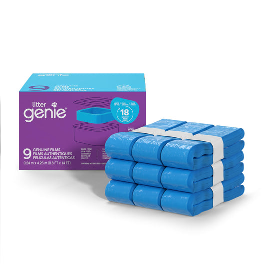 Litter Genie Refill Bags | Stand alone Genuine Film 9 pk | Compatible with Litter Genie Standard and Jumbo refills | Ultimate Odour Control Cat Litter Bags | Up to 18 months of supply for one cat