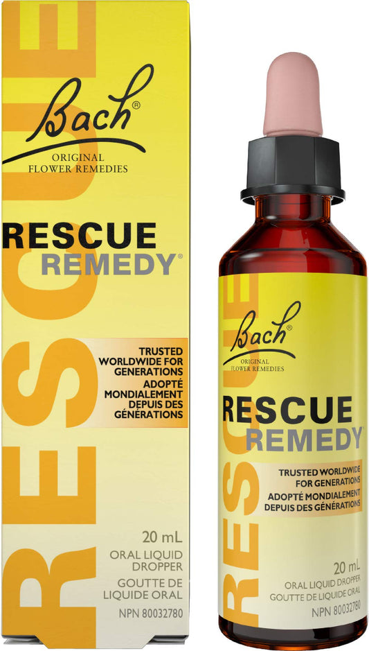 Rescue Remedy Bach RESCUE REMEDY Dropper 20 ml (Pack of 1), Natural Flower Essence, Vegan, Gluten and Sugar-Free - Available at All In One Marketplace Canada