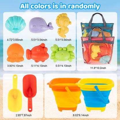 Kids Sand Beach Toys for Kids 3-10 with Collapsible Bucket and Shell Bags 🍁 All In One Marketplace Canada