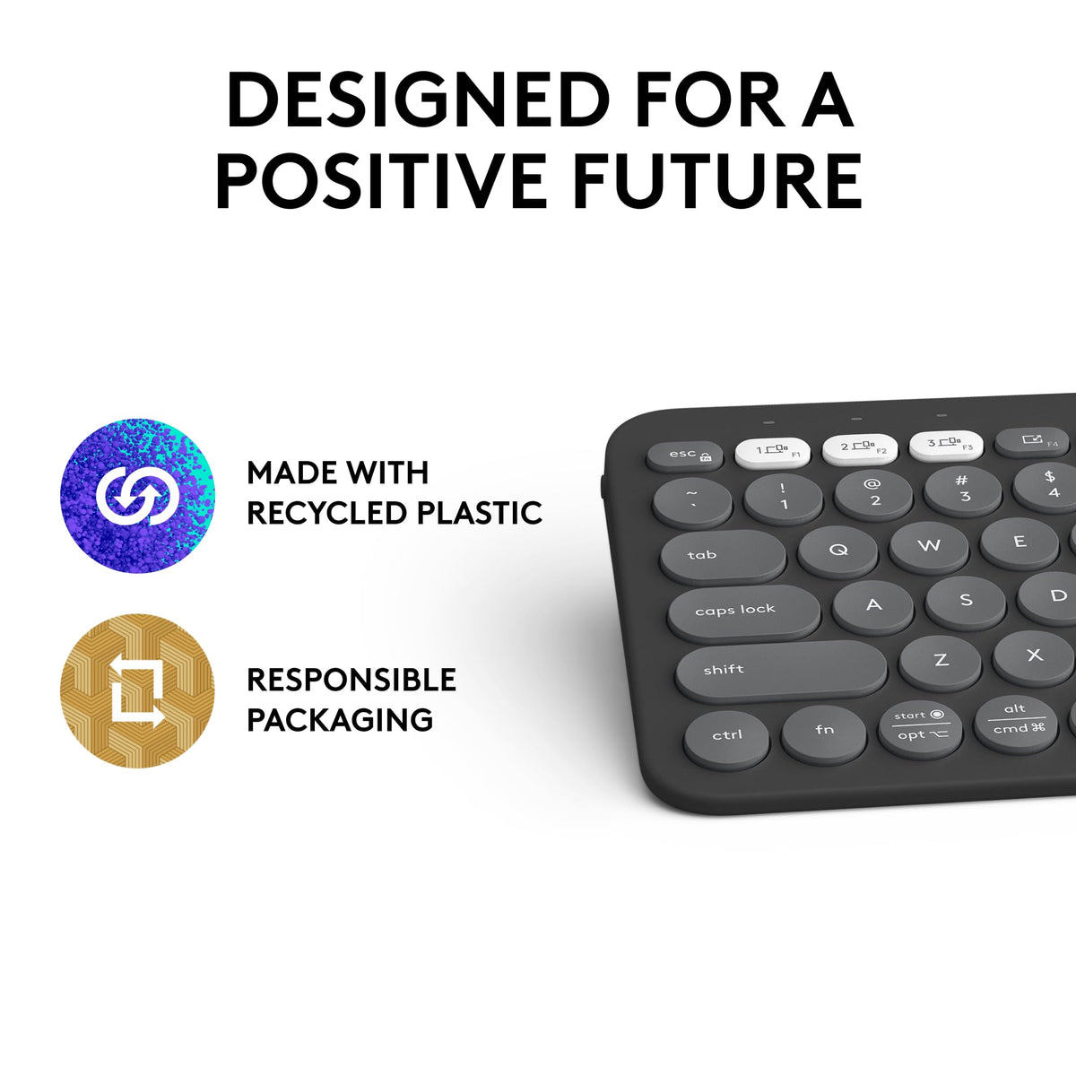 Logitech Pebble Keys 2 K380s Wireless Bluetooth Keyboard - Tonal Graphite