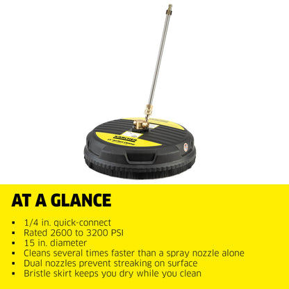Karcher Universal 15" Pressure Washer Surface Cleaner Attachment, Power Washer Accessory - 1/4" Quick-Connect, 3200 PSI KÄRCHER