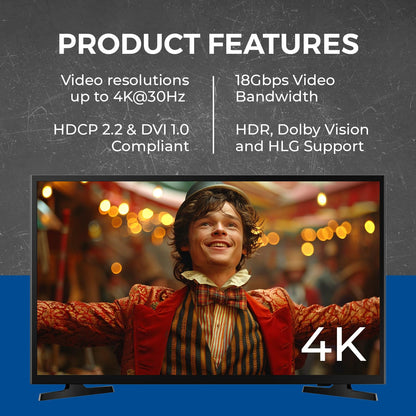 OREI HDMI Splitter 1 in 2 Out - 1x2 HDMI Splitter For TV Mirror Only - Not for Multi Monitors and HDCP Bypass, 1080P @ 60Hz & 4K @ 30Hz Resolutions – Powered HDMI splitter (HD-102) Orei