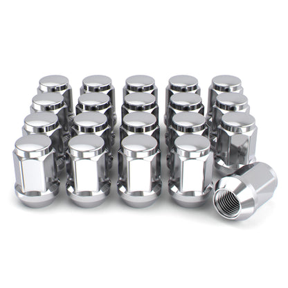 White Knight M12x1.50 Solid Piece Bulge Acorn Lug Nuts (NO Cap) for Select Aftermarket & Factory Wheels, EZ to Install, Durable Carbon Steel, Stylish Triple Layer Chrome Finish - 1907S-20AM (20 Pack) White Knight