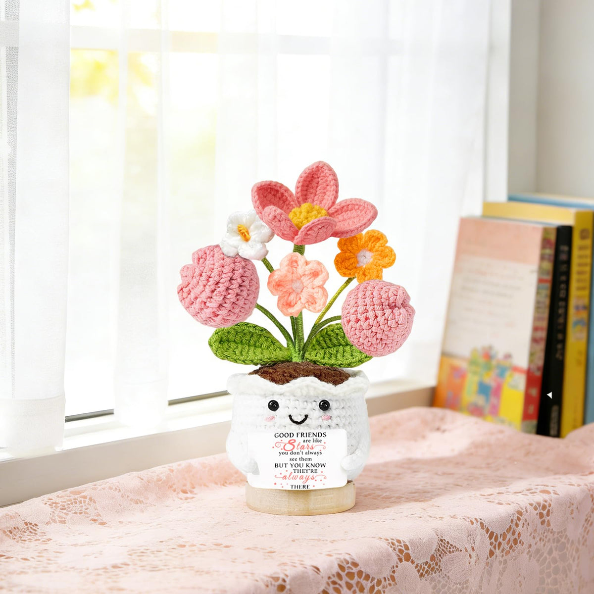 Best Friend Friendship Gifts for Women Crochet Flowers Small Birthday Gifts for Women Her Christmas Galentines Graduation Gifts for Friends Colleague Bestie Cute Stuff Desk Room Decor 🍁 All In One Marketplace Canada
