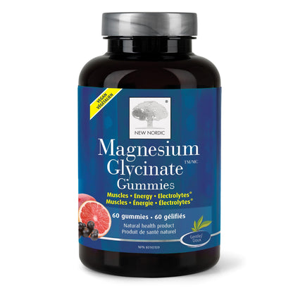 New Nordic Magnesium Glycinate Gummies, 60 Vegan Chews, 30 Day Supply, 4+