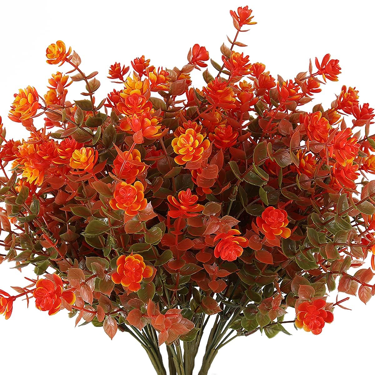 RECUTMS Artificial Fall Mums Flowers No Fade Faux Autumn Plants Outdoor 8Pc 🍁 All In One Marketplace Canada