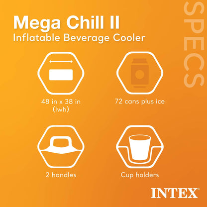 Intex 58821EP Inflatable Mega Chill II 72 Can Beverage Cooler Float with Lid Intex