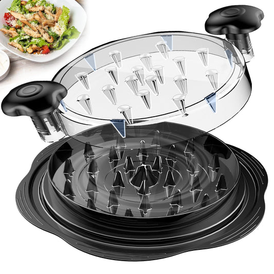 Chicken Shredder Tool Twist Large Chicken Breast Shredder with Brush&Fork, Visible Meat Shredder Machine, Strong Anti-Slip Strip, Ergonomic Handle, BPA Free, Suitable for Pork Beef Chicken (Black) - Available at All In One Marketplace Canada