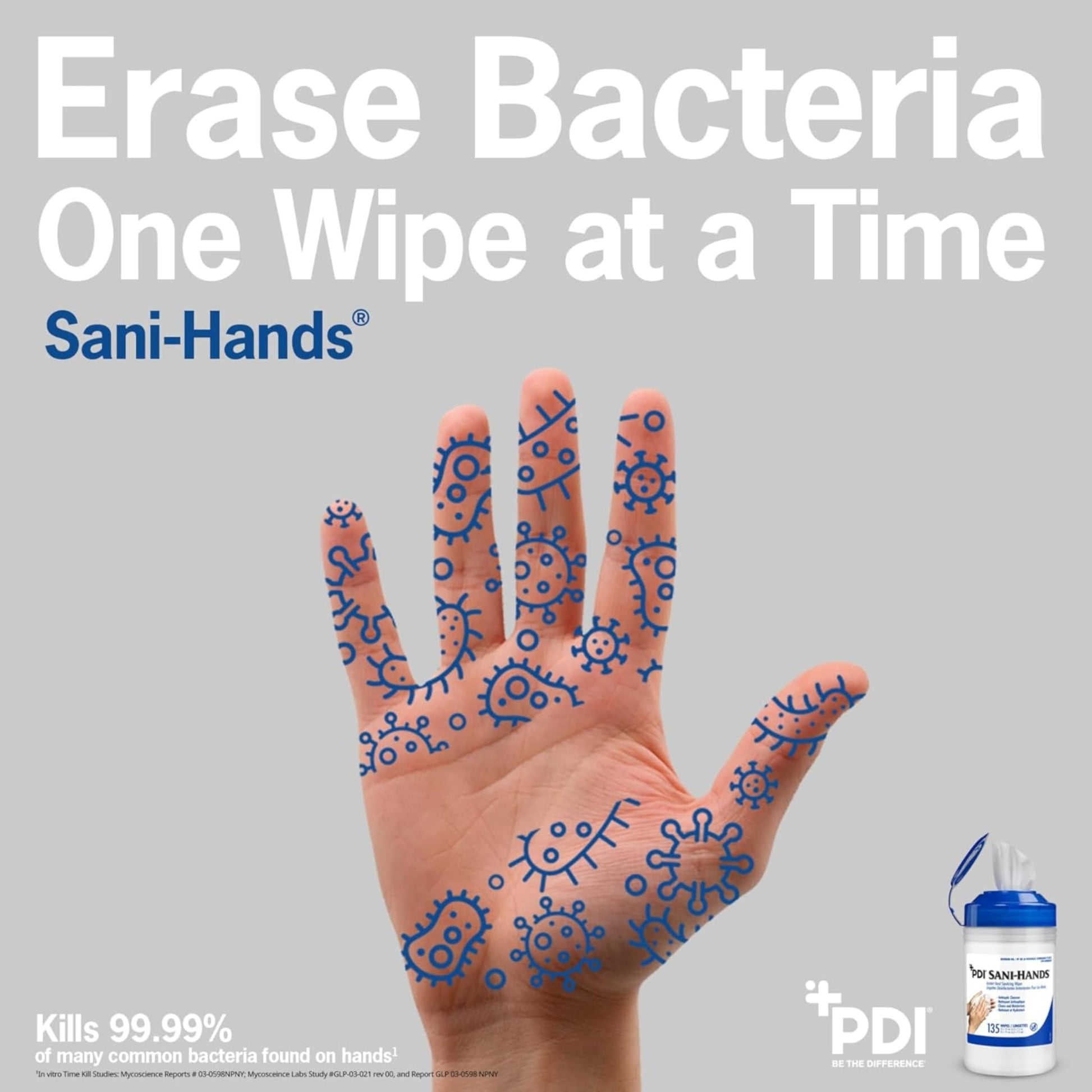Sani-Hands Hand Sanitizer Wipes, Ethyl Alcohol Wipes Individually Wrapped with Aloe and Vitamin E, Hand Sanitizer Travel, Home, Outdoor Use, 5 in x 8 in, 100 Wipes, 1 Pack - Available at All In One Marketplace Canada