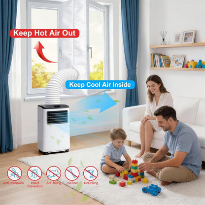 Gruntbear 400CM Universal Window Seal for Portable Air Conditioner, 158 Inch Portable AC Window Seal with Zip and Adhesive Fastener Works with Tumble Dryer, Easy to Install