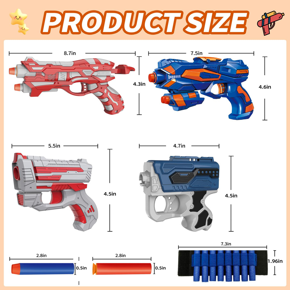 Kasebro 4 Pack Blaster Set for Kids Team Battle with 80 Darts & Wrist Bands 🍁 All In One Marketplace Canada