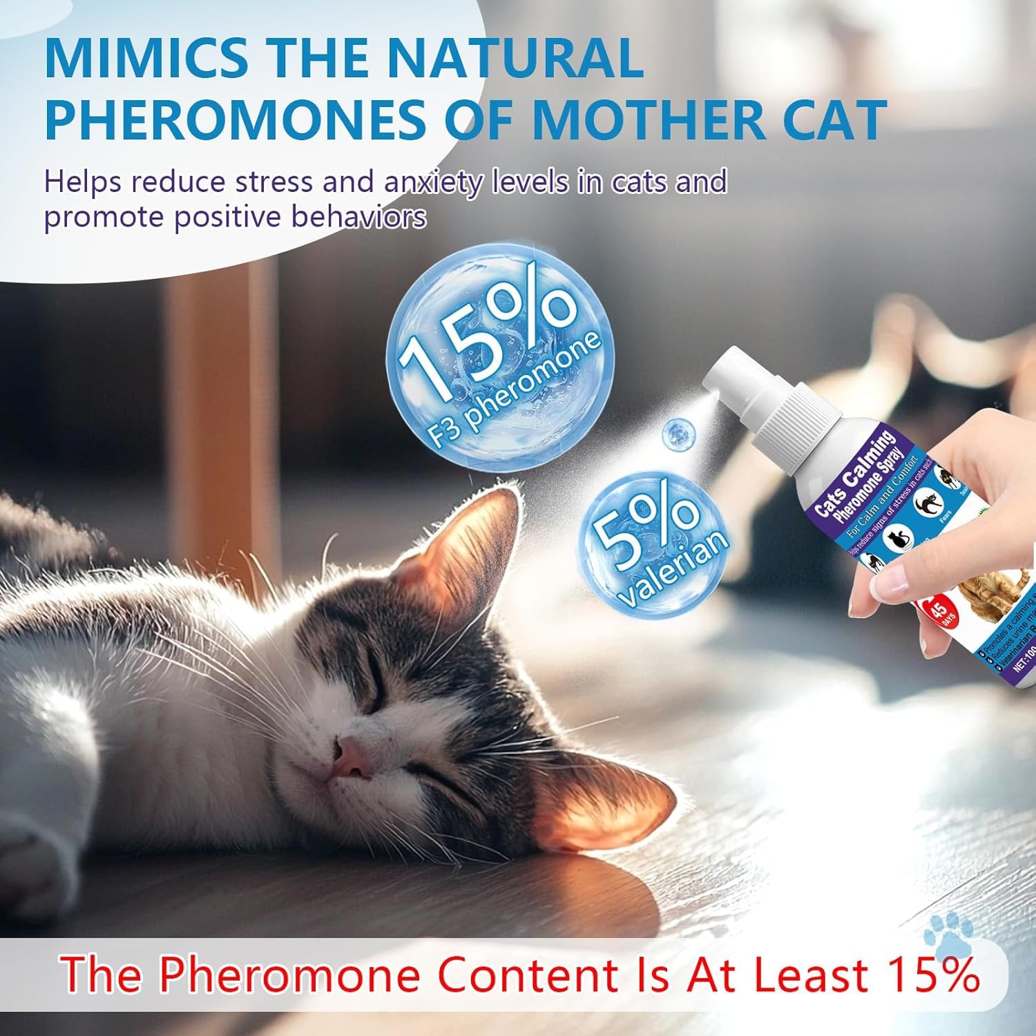 Cat Calming Spray & Cat Pheromone Spray – Stress & Anxiety Relief for Cats & Kittens, Reduces Scratching, Peeing & Marking, Safe Drug-Free Formula with F3 Cat Pheromones,2 Pack - Available at All In One Marketplace Canada