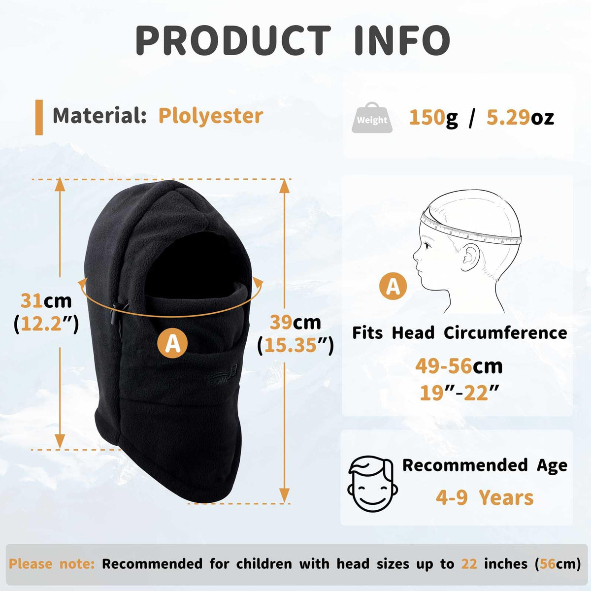 Azarxis Kids Fleece Balaclava Ski Face Scarfare Gaiter Mask Windproof Thicken Winter Hat Neck Warmer for Boys Girls (Peach Pink) 🍁 All In One Marketplace Canada