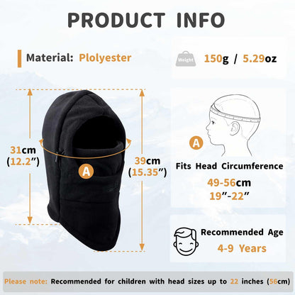 Azarxis Kids Fleece Balaclava Ski Face Scarfare Gaiter Mask Windproof Thicken Winter Hat Neck Warmer for Boys Girls (Light Purple) 🍁 All In One Marketplace Canada