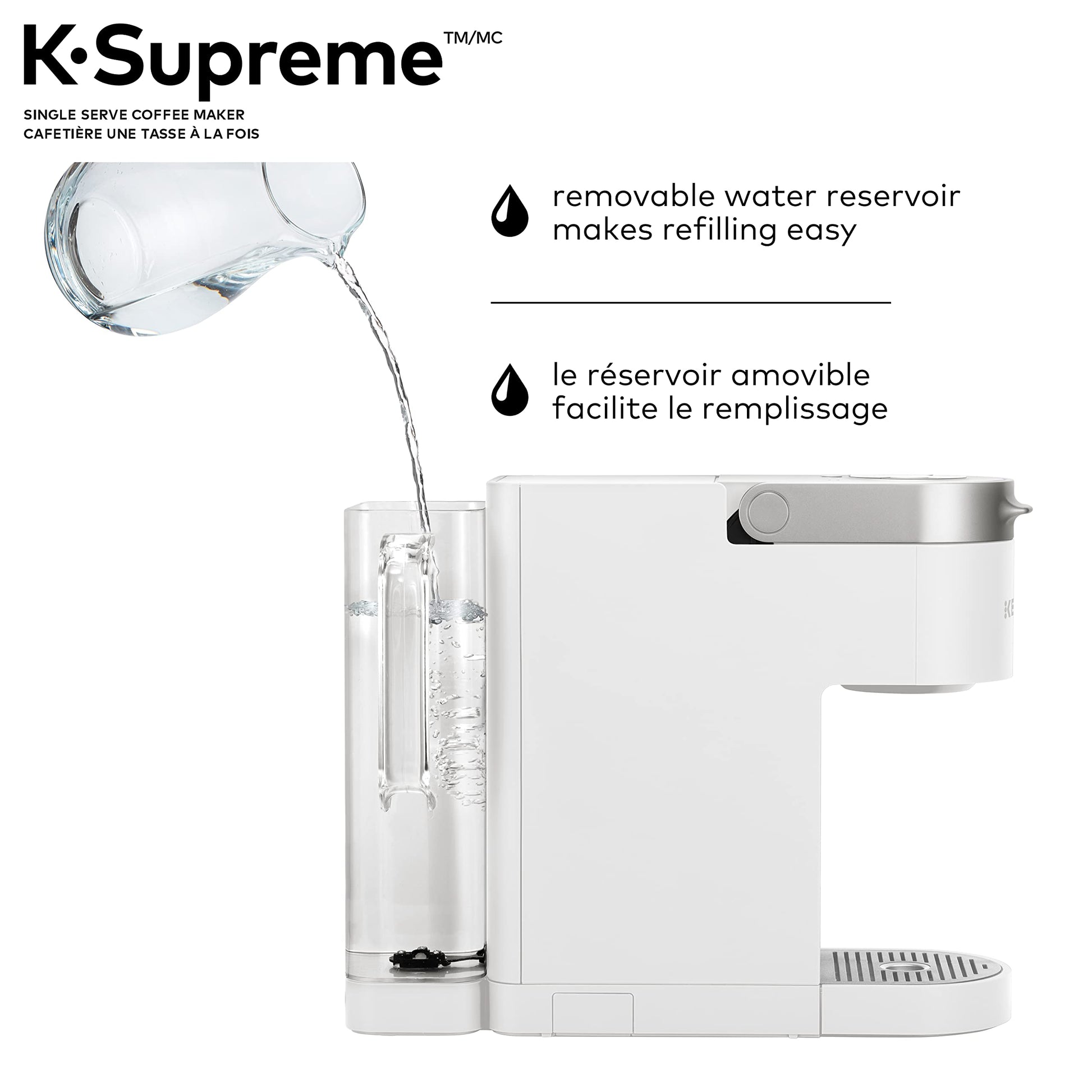 Keurig K-Supreme Single Serve K-Cup Pod Coffee Maker, With MultiStream Technology, White