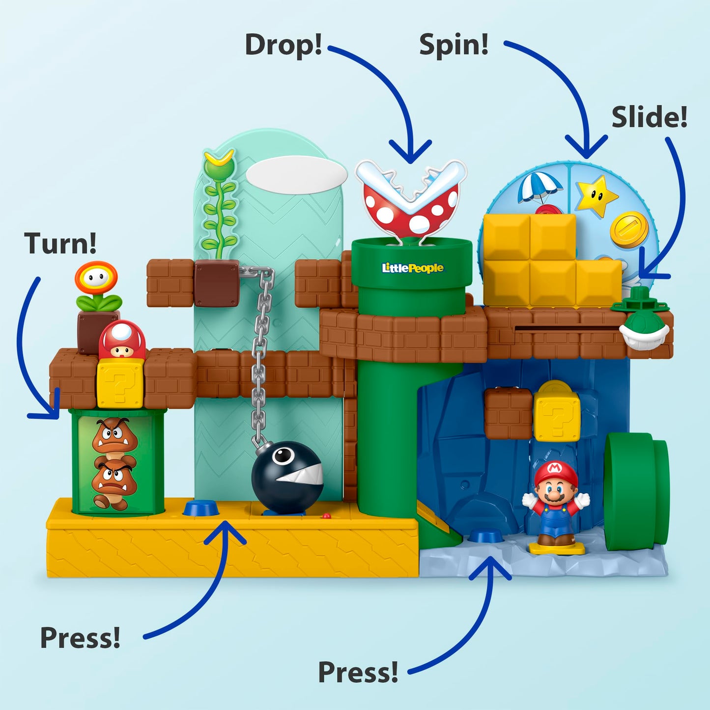 Fisher-Price Little People Toddler Toy My Mario Adventure Playset with Music Sounds & Figures, Preschool Kids Ages 18+ Months 🍁 All In One Marketplace Canada