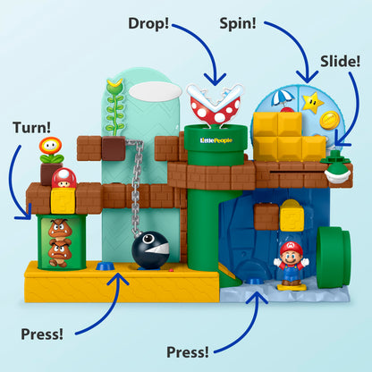 Fisher-Price Little People Toddler Toy My Mario Adventure Playset with Music Sounds & Figures, Preschool Kids Ages 18+ Months 🍁 All In One Marketplace Canada