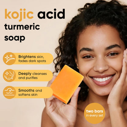 CADDISE Kojic Acid & Turmeric Soap Bars – Dark Spot Remover & Skin Care, Handmade Face & Body Wash Bars with Niacinamide, Shea Butter, Tea Oil, Vitamin C (2 Pack, 8.5 Oz) - Available at All In One Marketplace Canada