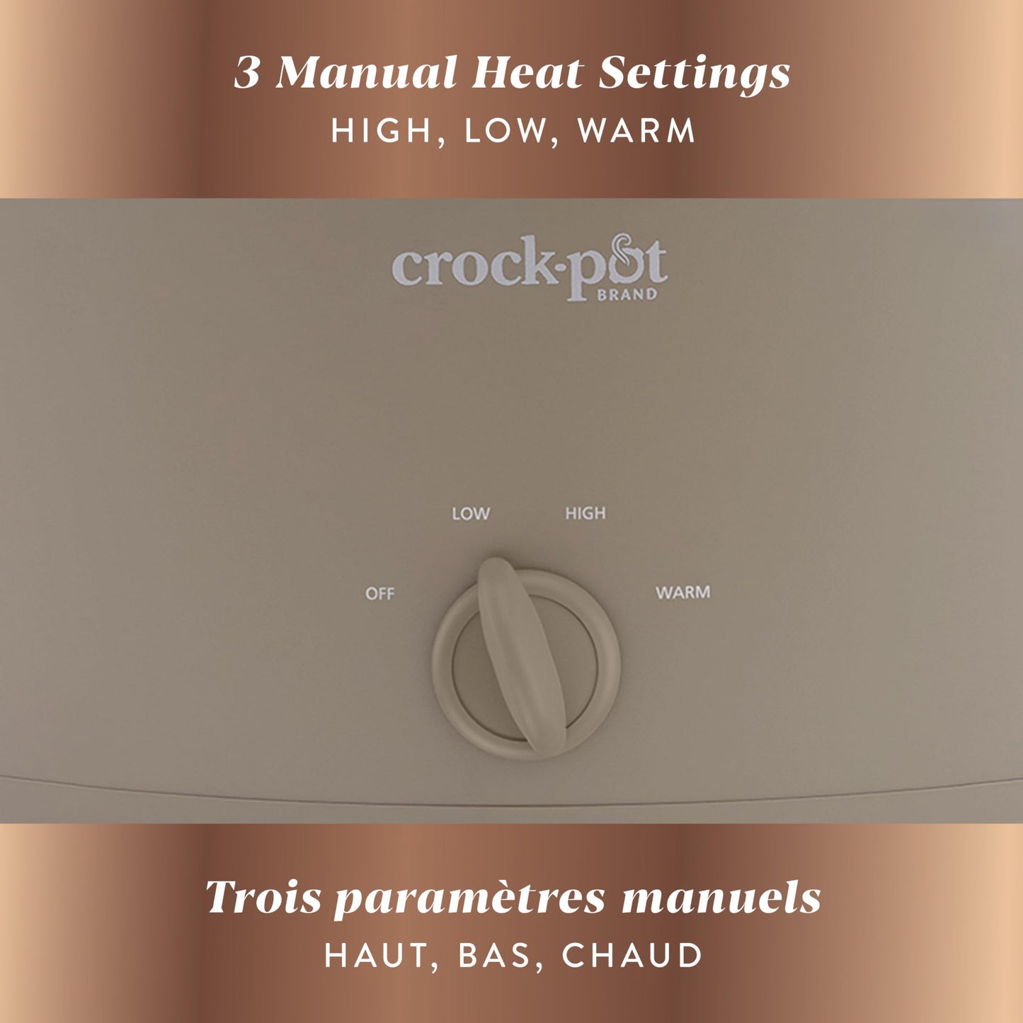 Crock-Pot Design Series 6-Quart Manual Slow Cooker, Alpaca Brown Crock-Pot
