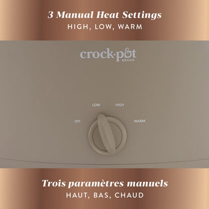 Crock-Pot Design Series 6-Quart Manual Slow Cooker, Alpaca Brown Crock-Pot