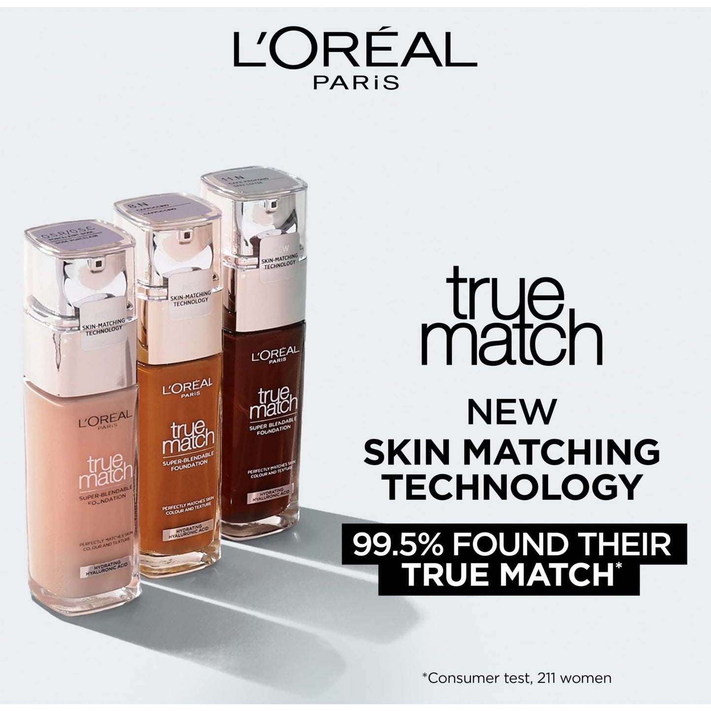 L'Oreal Paris True Match Super-Blendable Liquid Foundation, Skincare Infused with Moisturizing Cream & Hyaluronic Acid, 30 ml, Shade: 2N Vanilla L'Oreal Paris